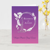 アドベント恵みリースキャンドルパープル カード (黄色い花)