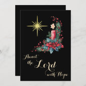 アドベント 希望を持って主を待つ クリスマススター シーズンカード (正面/裏面)