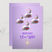 アドベント 準備しなさい 道を備えよ 4本のキャンドルのリース シーズンカード (正面/裏面)