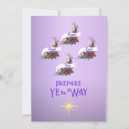 アドベント 準備しなさい 道を備えよ 4本のキャンドルのリース シーズンカード