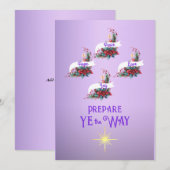 アドベント 準備しなさい 道を整えよ ４本のキャンドルのリース シーズンカード (正面/裏面)