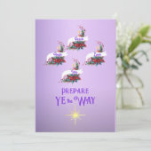 アドベント 準備しなさい 道を整えよ ４本のキャンドルのリース シーズンカード (スタンド正面)