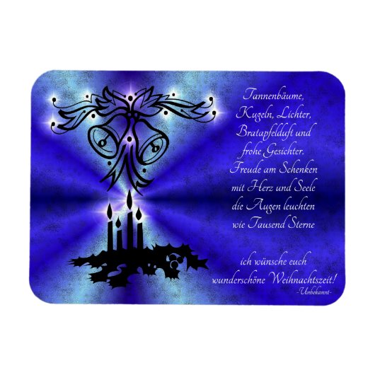 アドベント、Weihnachen、Gedicht auf Deutsch マグネット (横)