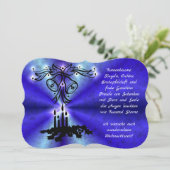 アドベント、Weihnachen、Gedicht auf Deutsch 招待状 (スタンド正面)