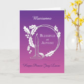 アドベントtoフレンド恵みリースキャンドルパープル カード (黄色い花)