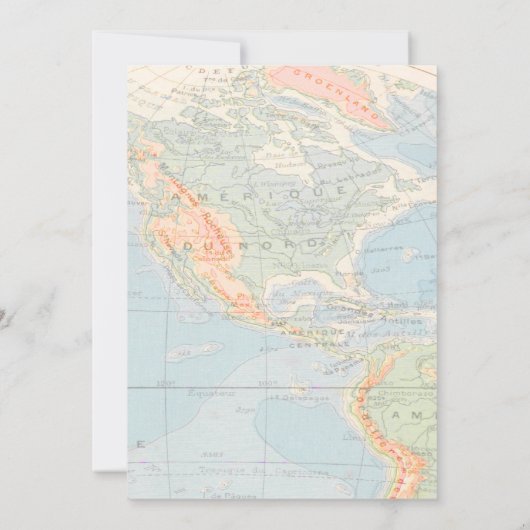 アドベ素晴らしントフローラピンクティール(緑がかった色)旅行ブライダル 招待状 (裏面)