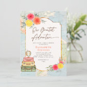 アドベ素晴らしントフローラワールドマップトラベルブライダル 招待状 (スタンド正面)