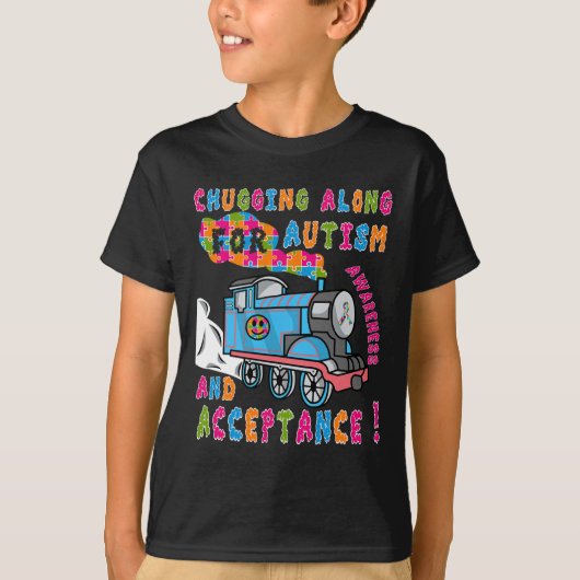 アドボサント受付列車パズルカッコいい自閉症に対応 Tシャツ (正面)