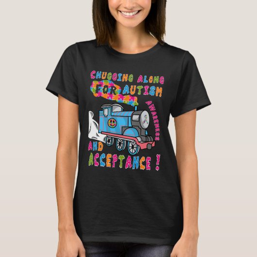 アドボサント受付列車パズルカッコいい自閉症に対応 Tシャツ (正面)