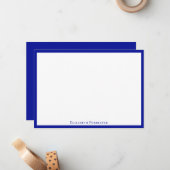 アドミラルブルーエレガントフラットノートカモダンード ノートカード (正面/裏面インサイチュ)