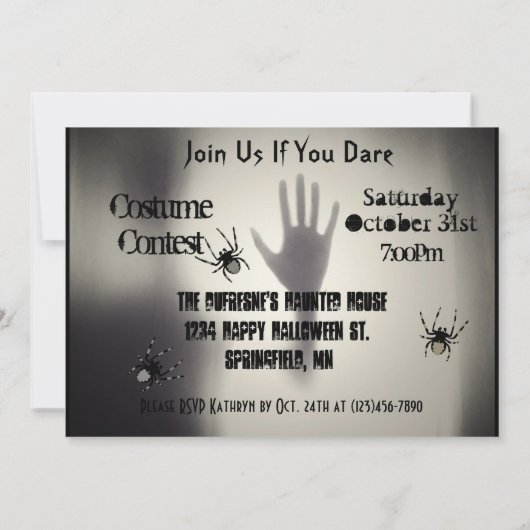 アドユアフォトハウスハ幽霊のよく出るロウィーン招待状 招待状 (裏面)