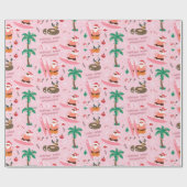 アドラブルスクリスマスサンタおもしろいサーフィン ラッピングペーパー (フラット)