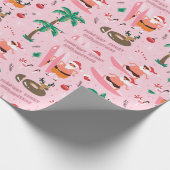 アドラブルスクリスマスサンタおもしろいサーフィン ラッピングペーパー (角)