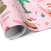 アドラブルスクリスマスサンタおもしろいサーフィン ラッピングペーパー (ロールコーナー)