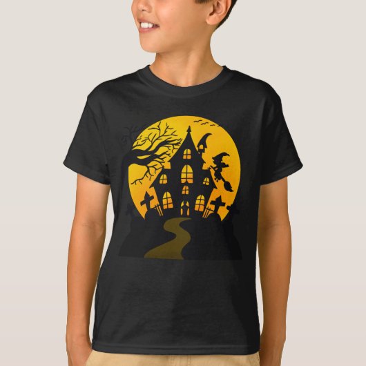 アドラブルズハロウィンホラー幽霊のよく出るハウス Tシャツ (正面)