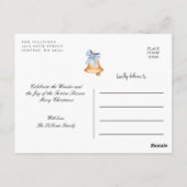 アドラブルブルーレッドオーナメントホリデークリスマス ポストカード (裏面)