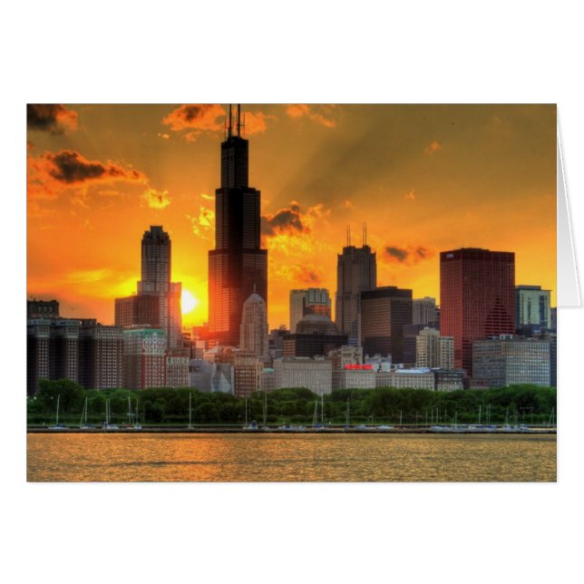 アドラーからのシカゴのスカイラインの眺め (正面横)