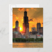 アドラーからのシカゴのスカイラインの眺め ポストカード (正面/裏面)