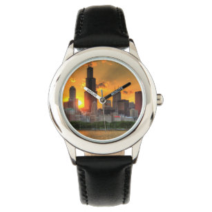 アドラーからのシカゴのスカイラインの眺め 腕時計