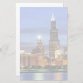 アドラープラネタリウムのシカゴスカイライン 便箋 (正面/裏面)