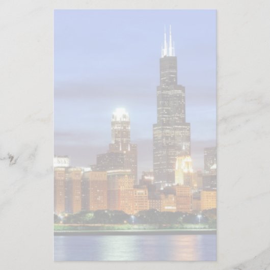 アドラープラネタリウムのシカゴスカイライン 便箋 (正面)