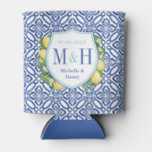 アドリアティックレモンズブルータイルターコイズブライダルシャワー 缶クーラー (正面)