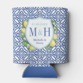 アドリアティックレモンズブルータイルターコイズブライダルシャワー 缶クーラー (裏面)