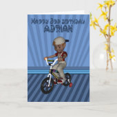 アドリアンさんという3歳の誕生日おめでとう，孫 カード (黄色い花)