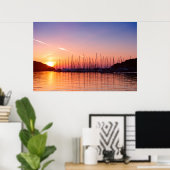 アドリア海の海の夕日の写真プリント。クロアチア ポスター (ホームオフィス)