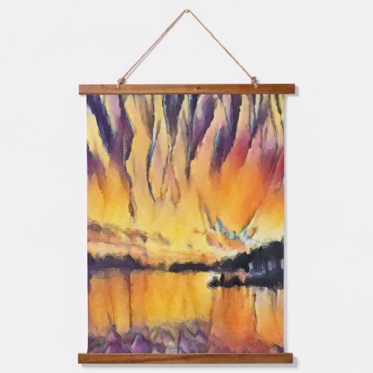 アドリア海の海岸芸術に関するスラチンの夕日 吊り下げ型タペストリー (正面)