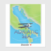 アドリア海飛行地図 シール (シート)