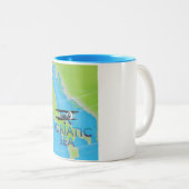 アドリア海飛行地図 ツートーンマグカップ (正面右)