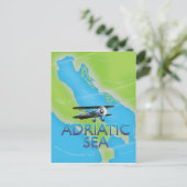 アドリア海飛行地図 ポストカード (スタンド正面)