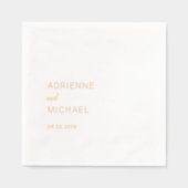 アドリエンヌ シンプル モダン ウェディング 箔ナプキン (正面)