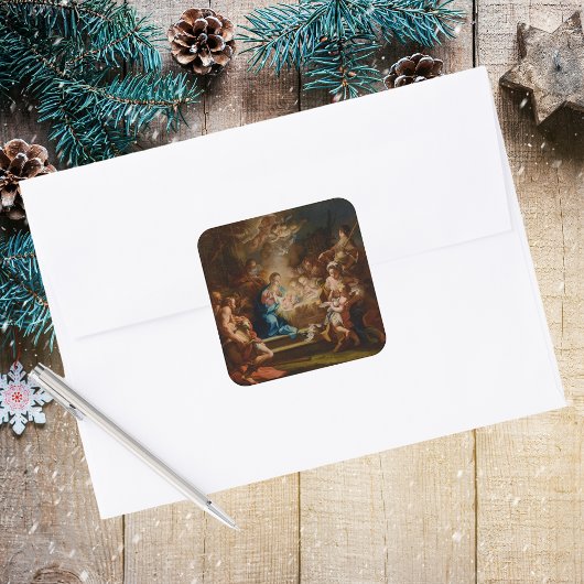 アドリケーションシェパーズヴィンテージクリスマス出生 スクエアシール