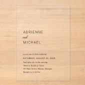 アドリシンプルンモダン結婚ヌ アクリル招待状 (正面)