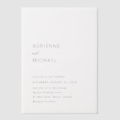 アドリシンプルンモダン結婚ヌ ベラム紙招待状 (正面)