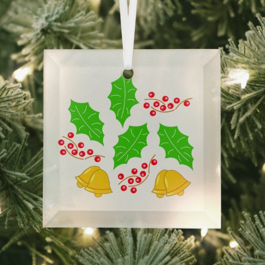 アドルノデクリスタルカドラドフェリズナビダッド ガラスオーナメント (インサイチュ)