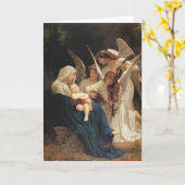 アドルフウィリアムBouguereau。 天使の歌 カード (黄色い花)