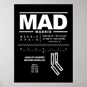 アドルフォ・スアレス・マドリード=バラハス空港 MAD ポスター