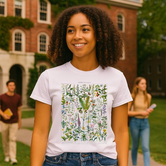 アドルフ・ミヨによる薬用植物と花 Tシャツ