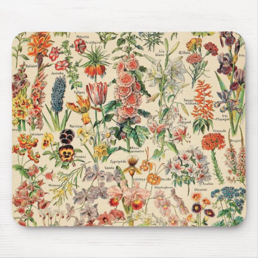 アドルフMillot著ヴィンテージの花 マウスパッド (正面)