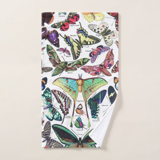 アドルフMillot "蝶" 3. バスタオルセット (ハンドタオル)