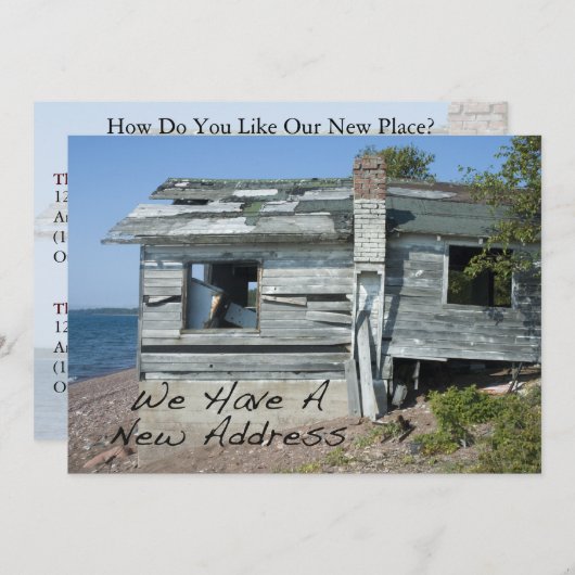 アドレスおもしろいカードのプライベート変更：シーサイドホーム 案内状 (正面/裏面)