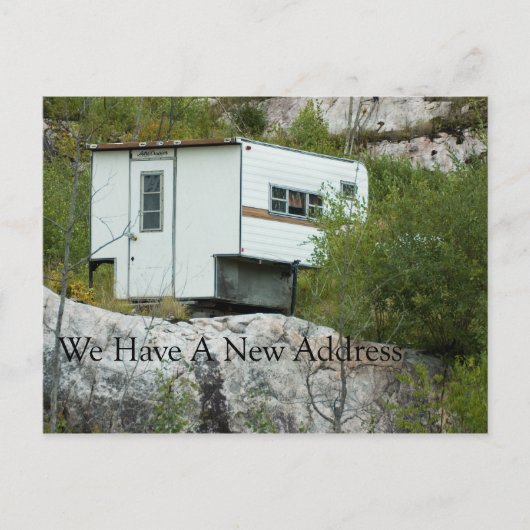 アドレスおもしろいカードの変更 – ロング失ったキャンパー 案内ポストカード (正面)