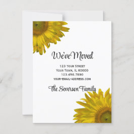 アドレスのお知らせの黄色のひまわり 案内状