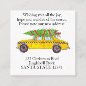 アドレスのお知らせ黄色いキャブクリスマスツリー エンクロージャーカード (裏面)