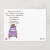 アドレスのお知らせFiat 500クリスマスプレゼント ポストカード (裏面)
