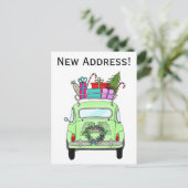 アドレスのお知らせFiat 500クリスマスプレゼント ポストカード (スタンド正面)