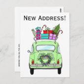 アドレスのお知らせFiat 500クリスマスプレゼント ポストカード (正面/裏面)